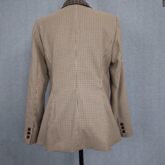 Vince Camuto | Plaid Blazer with Contrast Color Brown Tan | Size 8 - Picture 5 of 8